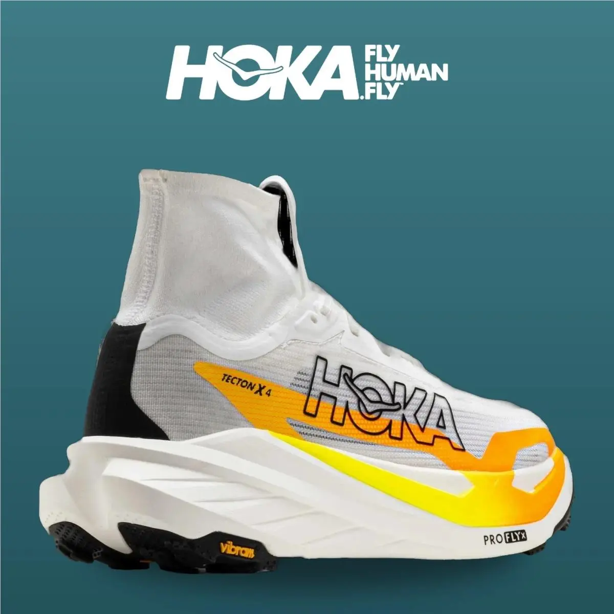 Hoka shoes - Tecton X 4 - Tecton - 1176632-FNTN - Frost/Neon Tangerine 4