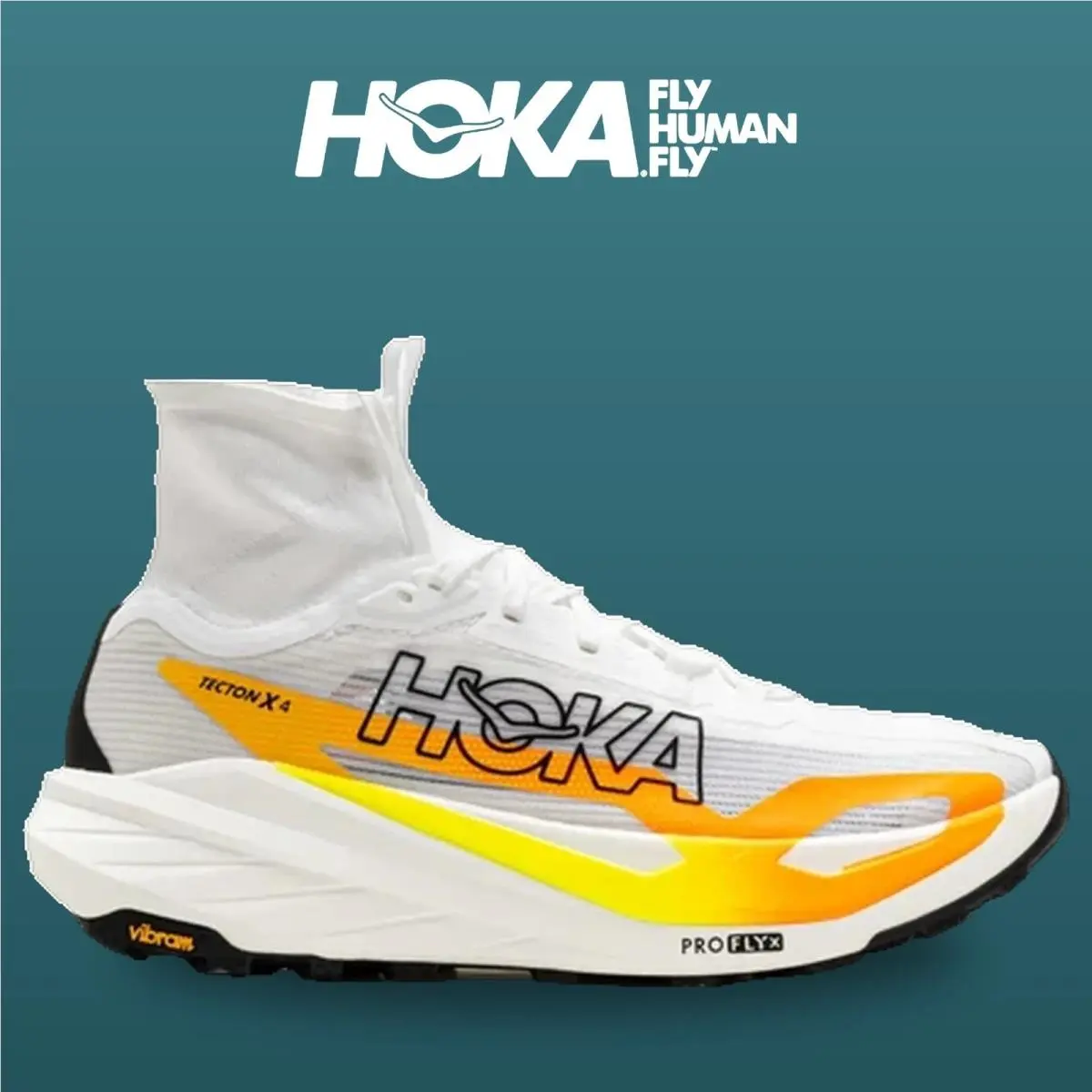 Hoka shoes - Tecton X 4 - Tecton - 1176632-FNTN - Frost/Neon Tangerine 6