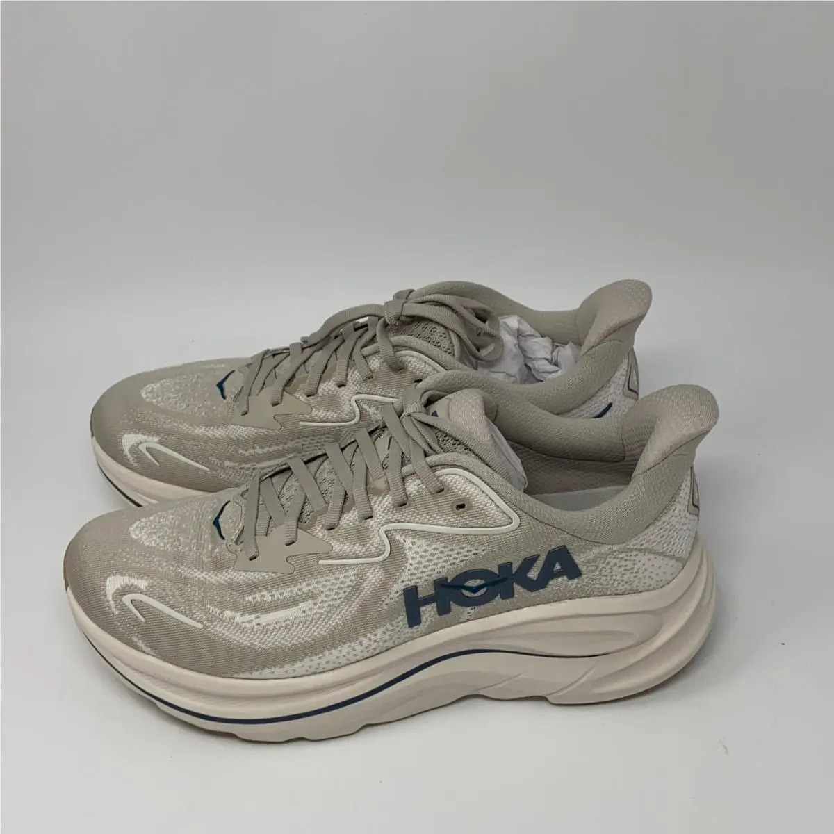 Hoka shoes - Putty/Grout Beige/Blue (UPC: 198605493362) 0
