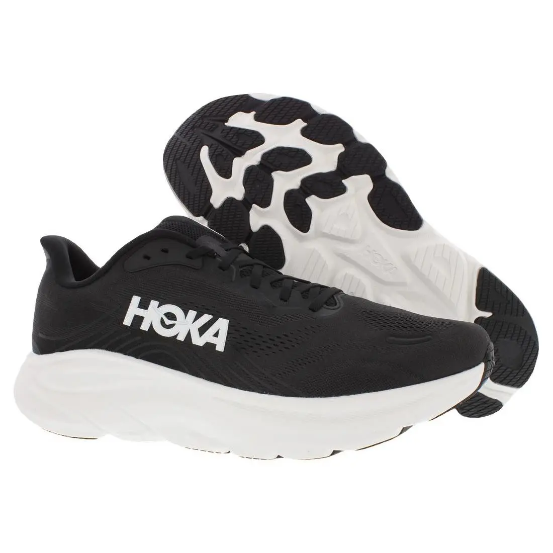 Hoka Clifton 11 Wide Mens Shoes Size 12 Color: Black/white