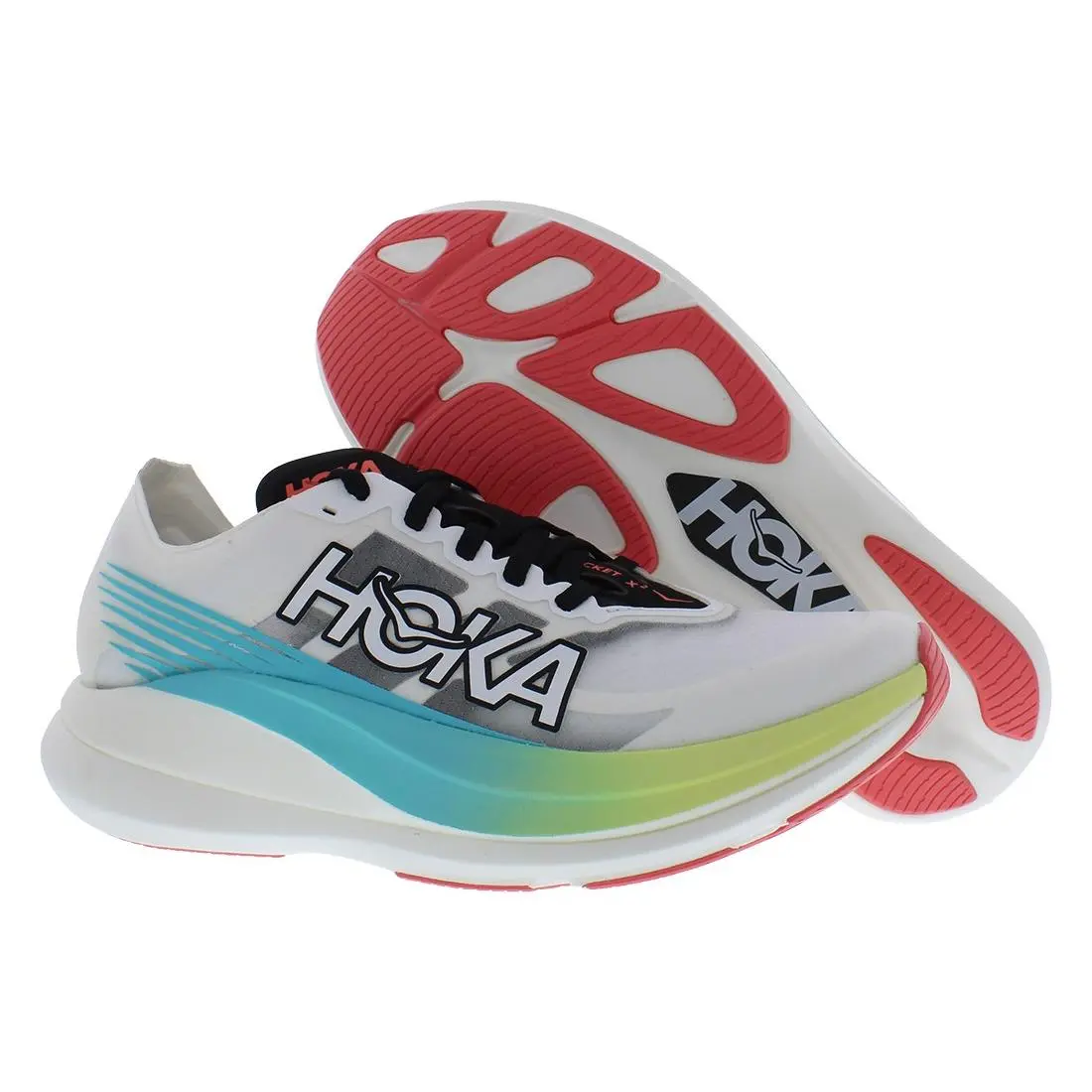 Hoka Rocket X 2 Unisex Shoes Size 7 Color: Yuzu/cielo Blue