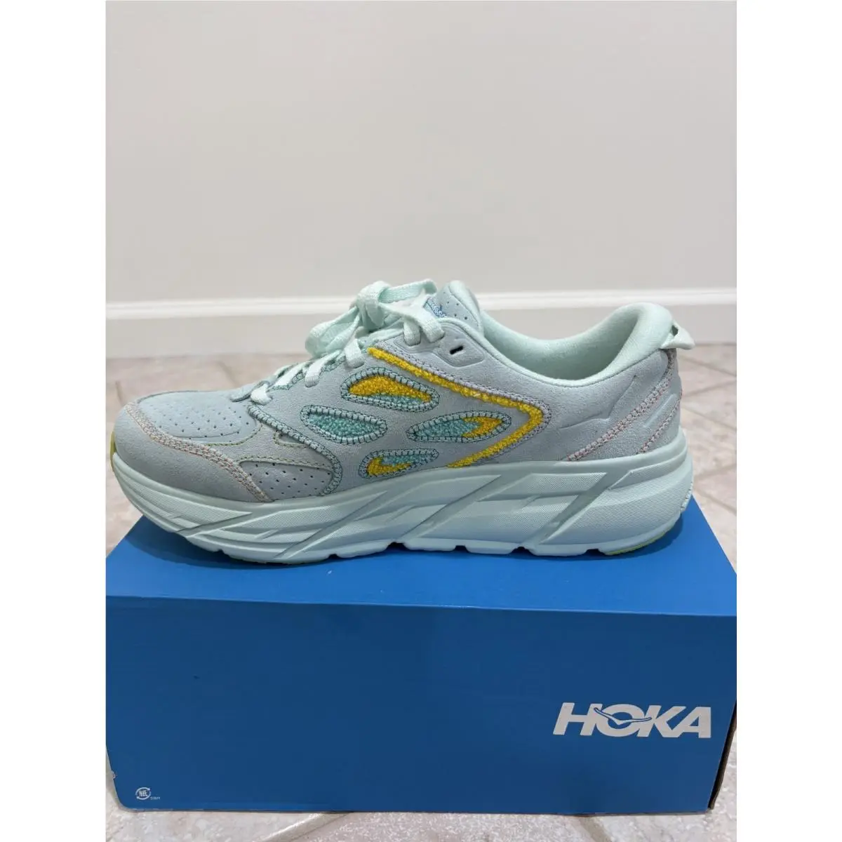 Hoka shoes - Hoka One One Clifton L Embroidery - 1126854-BGRYL - Blue (UPC: 195719220600) 0