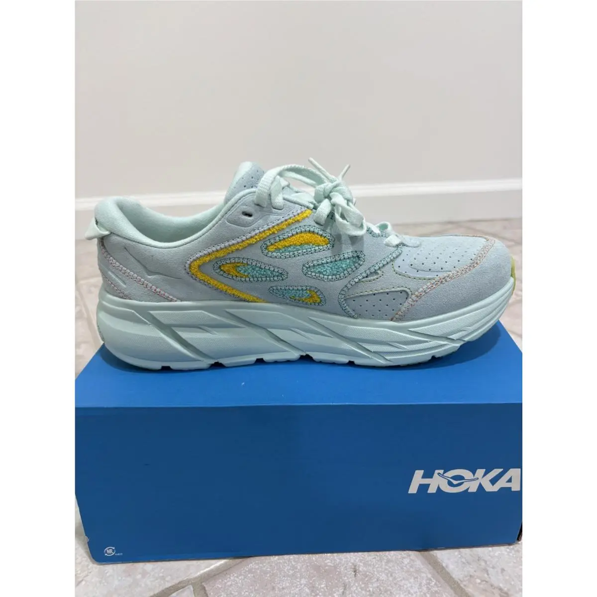 Hoka shoes - Hoka One One Clifton L Embroidery - 1126854-BGRYL - Blue (UPC: 195719220600) 3