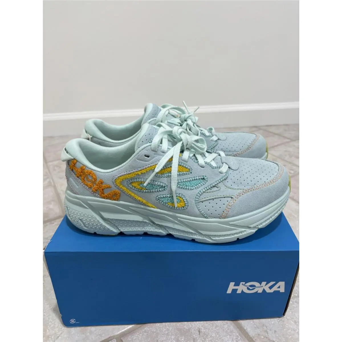 Hoka shoes - Hoka One One Clifton L Embroidery - 1126854-BGRYL - Blue (UPC: 195719220600) 4