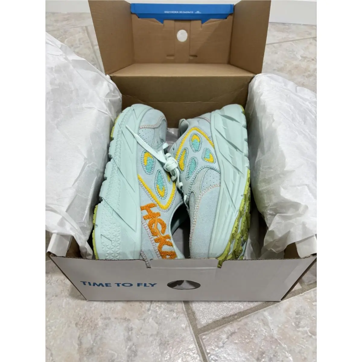 Hoka shoes - Hoka One One Clifton L Embroidery - 1126854-BGRYL - Blue (UPC: 195719220600) 6