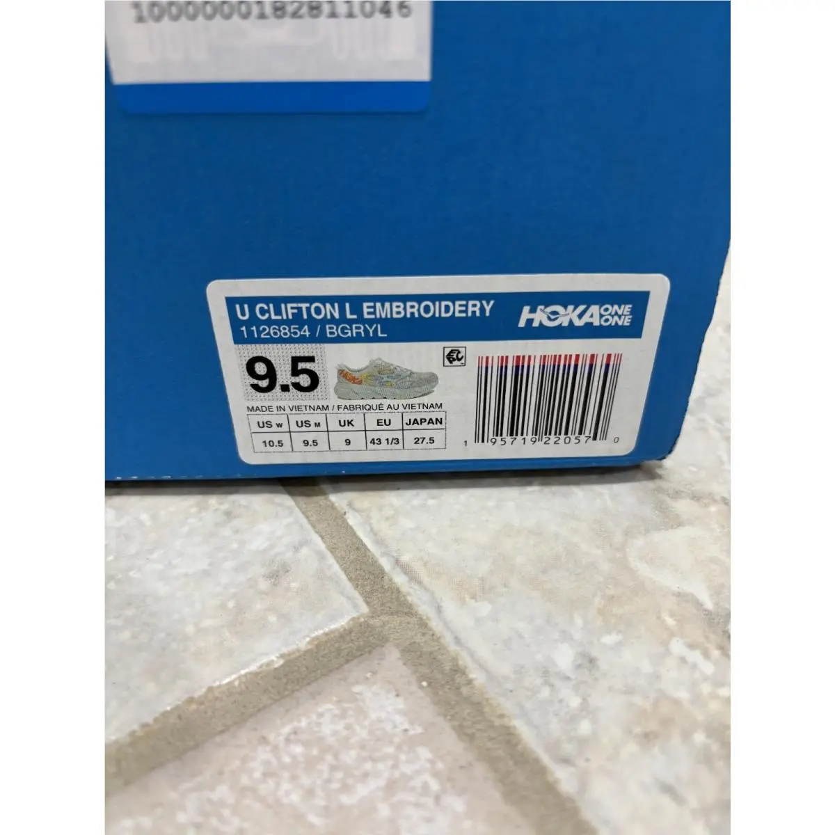 Hoka shoes - Hoka One One Clifton L Embroidery - 1126854-BGRYL - Blue (UPC: 195719220600) 8