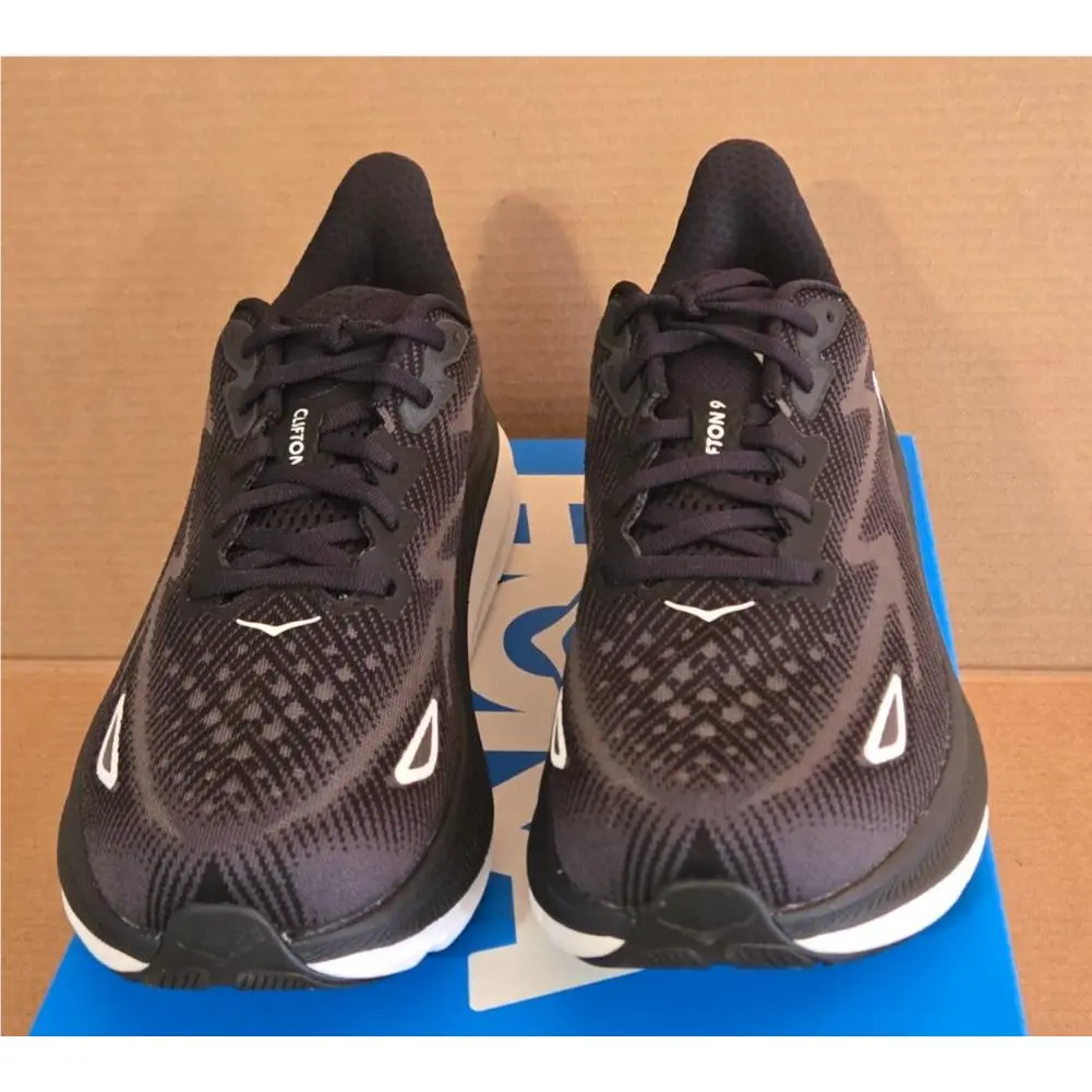 Hoka shoes - Hoka Clifton 9 - Clifton - Black/White (UPC: 196565187765) 0