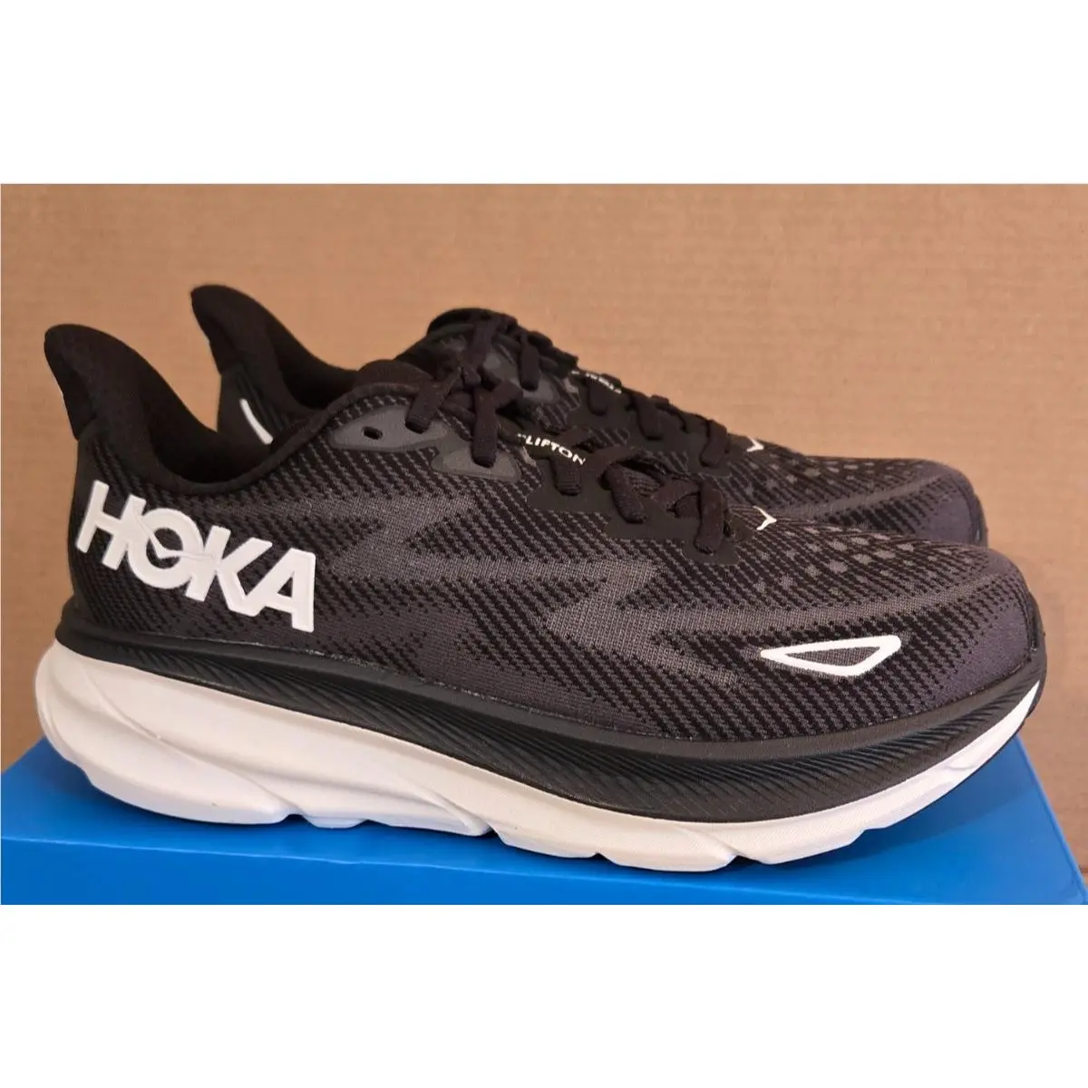 Hoka shoes - Hoka Clifton 9 - Clifton - Black/White (UPC: 196565187765) 1