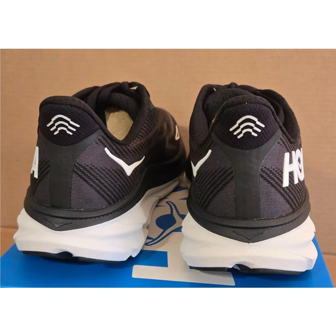 Hoka shoes - Hoka Clifton 9 - Clifton - Black/White (UPC: 196565187765) 2