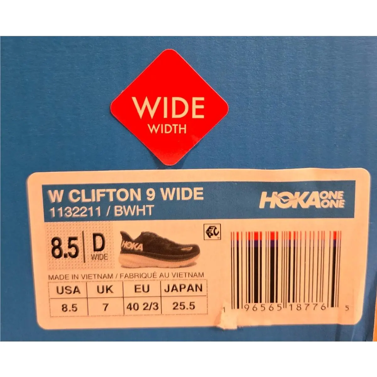 Hoka shoes - Hoka Clifton 9 - Clifton - Black/White (UPC: 196565187765) 7