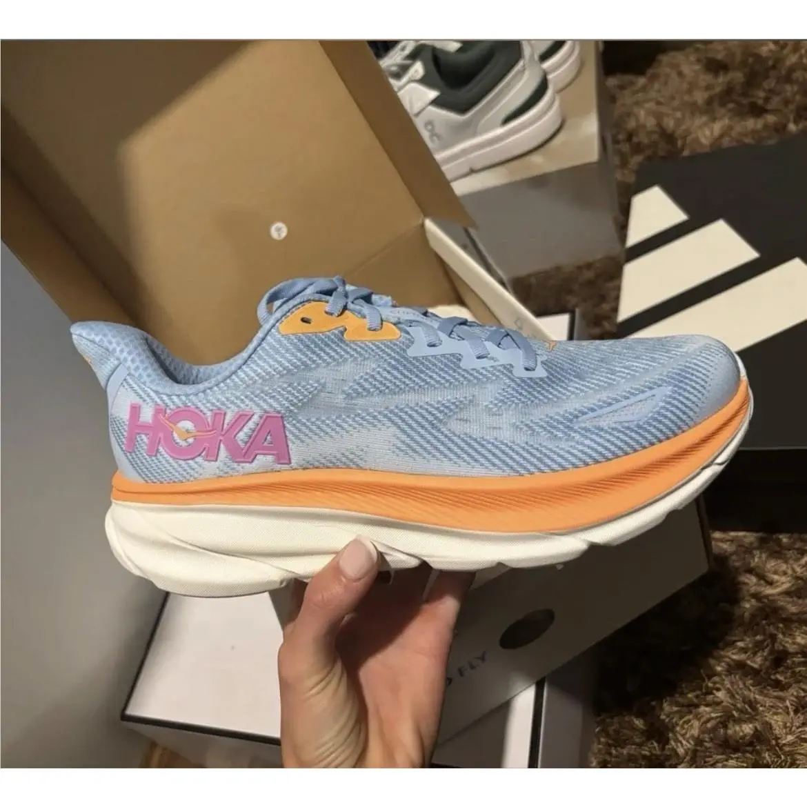 Hoka shoes - HOKA Clifton 9 - Clifton - Blue, Orange, White, Pink 2