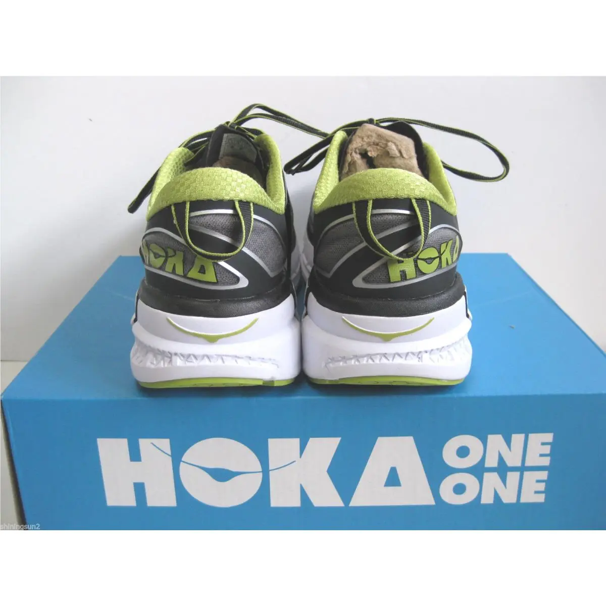 Hoka shoes - Grey/ Lime 3