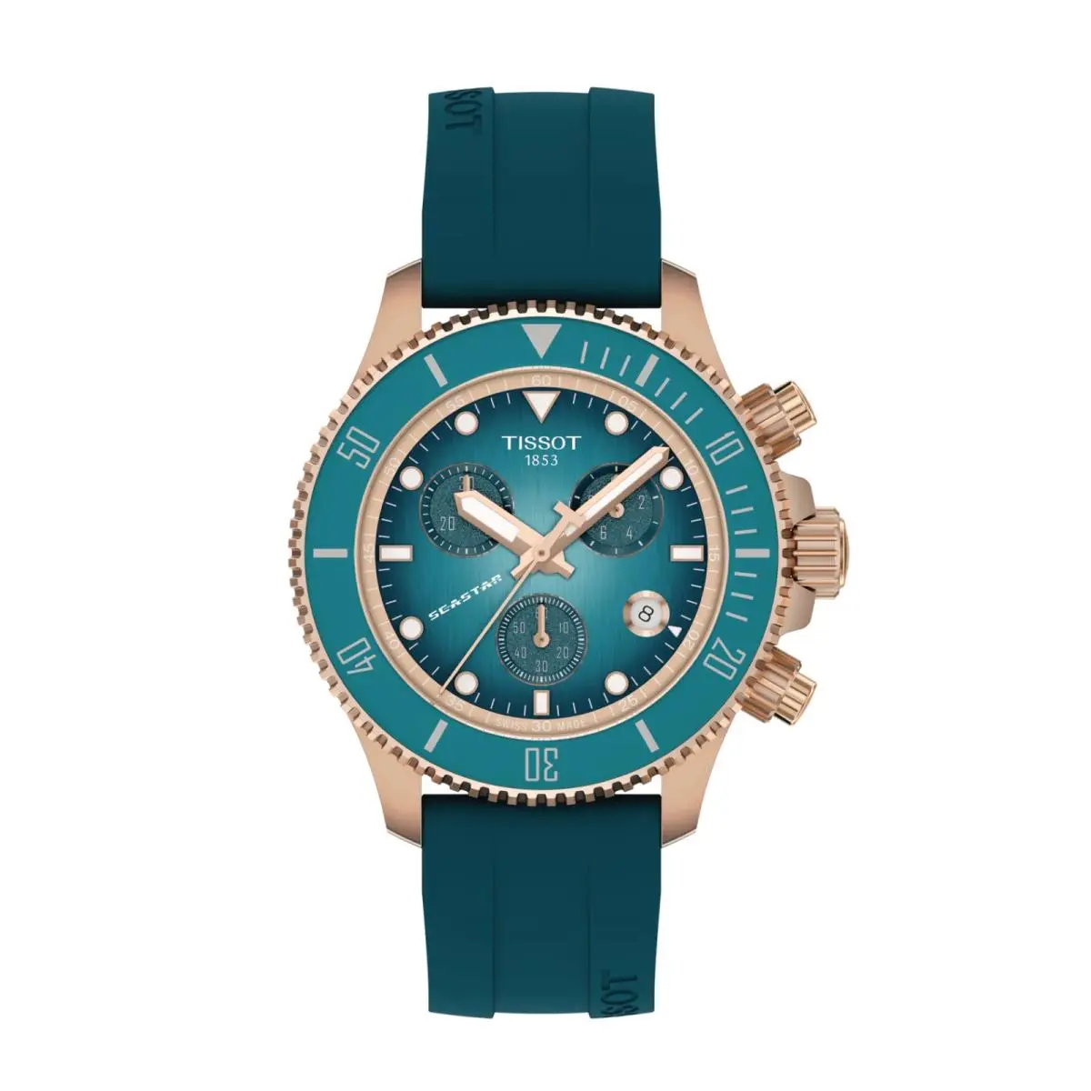 Seastar Quartz 38mm Turquoise Dial Men`s Watch T120.217.37.041.00 by Tissot
