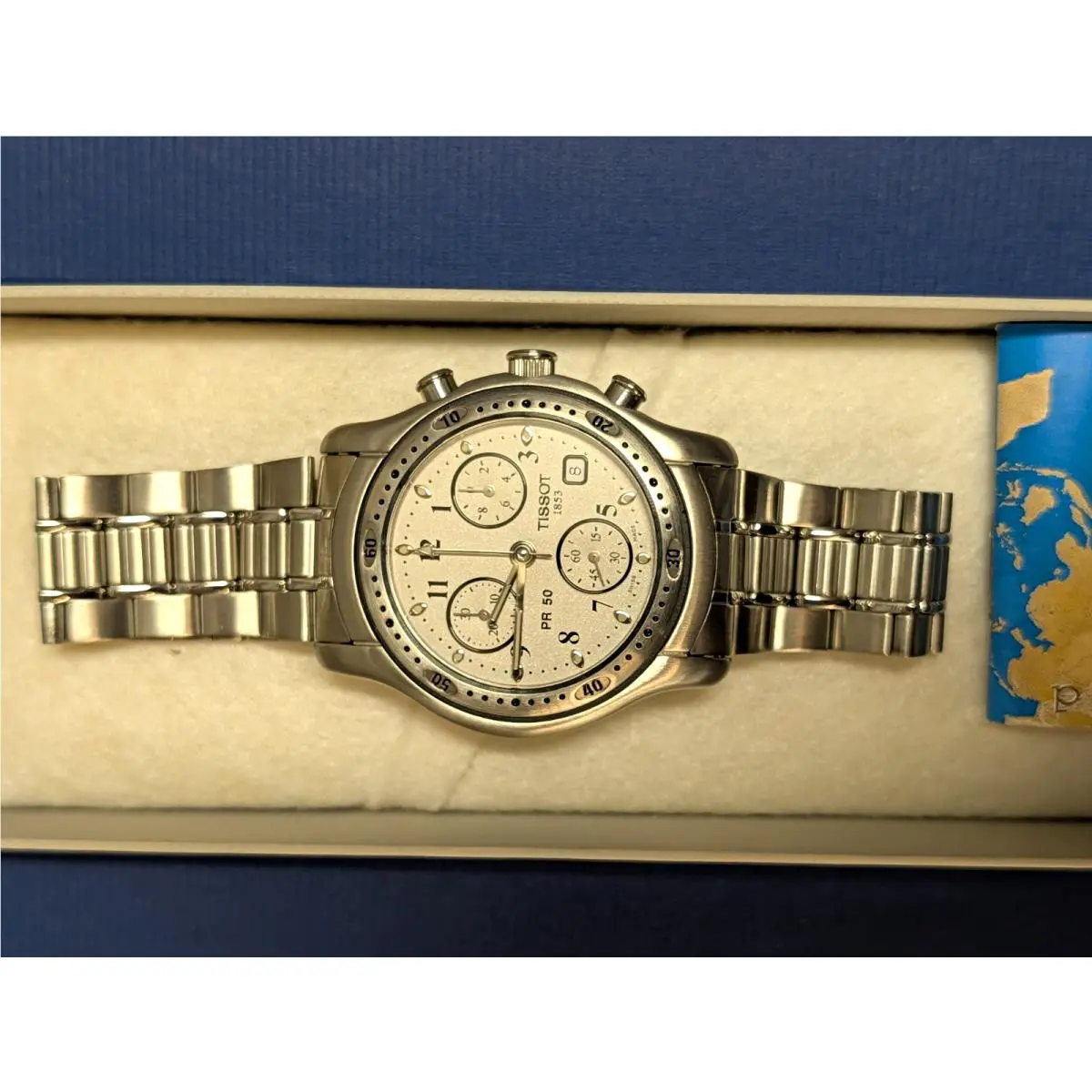Vintage  PR50 Chronograph Swiss Quartz Mens Stainless Watch Other Box by Tissot