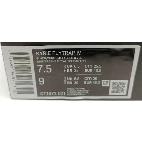Nike shoes - Kyrie Flytrap IV - Kyrie Flytrap - CT1972-001 - Black & White (UPC: 194497961835) 0