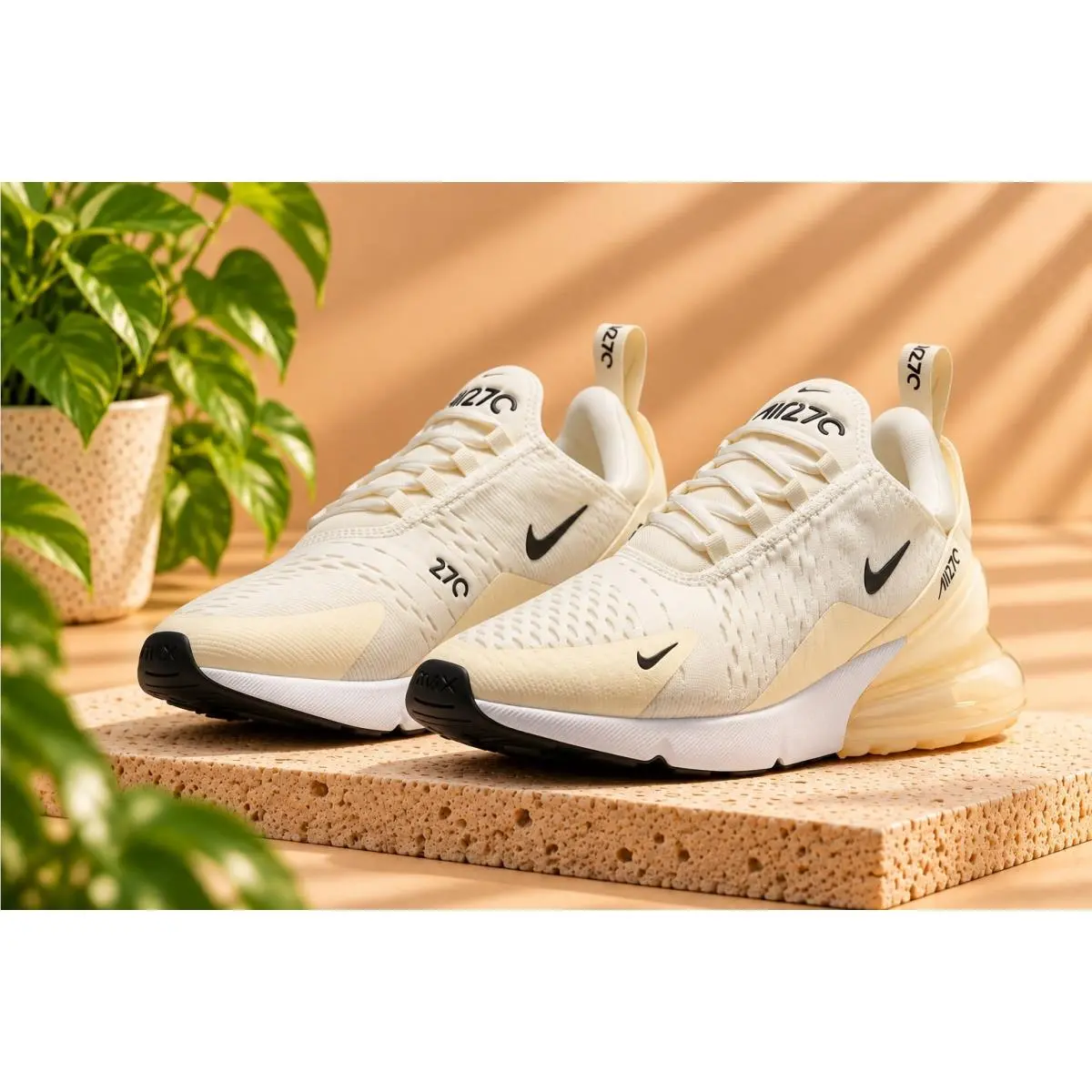 Nike Air Max 270 Women`s Shoes Sail/coconut Milk/pale Ivory/black Size 6.5
