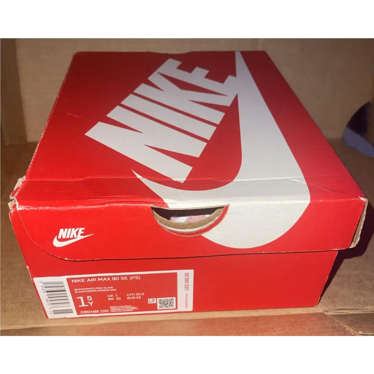 Nike shoes - Nike Air Max 90 SE - White / Pink Glaze Gum / Navy 16