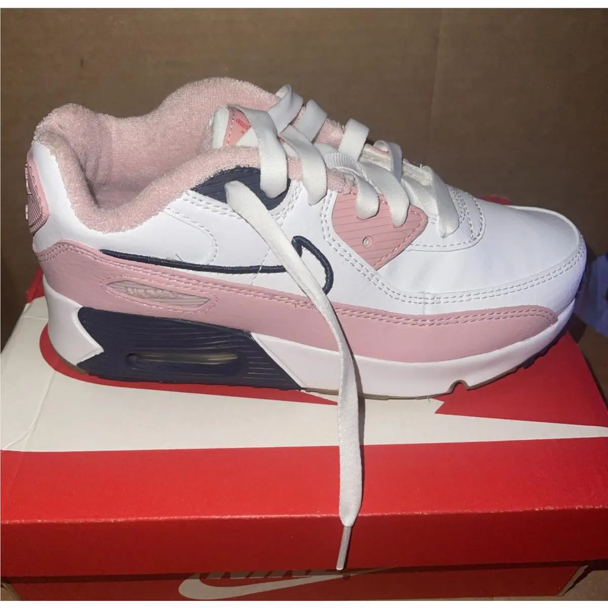 Nike shoes - Nike Air Max 90 SE - White / Pink Glaze Gum / Navy 2