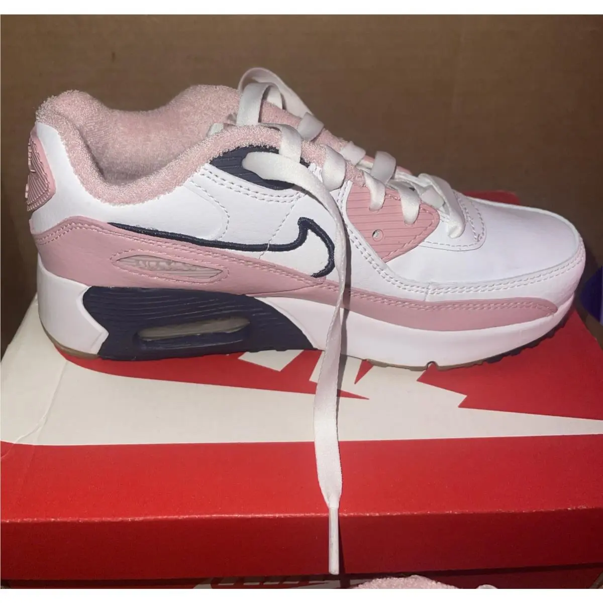 Nike shoes - Nike Air Max 90 SE - White / Pink Glaze Gum / Navy 3