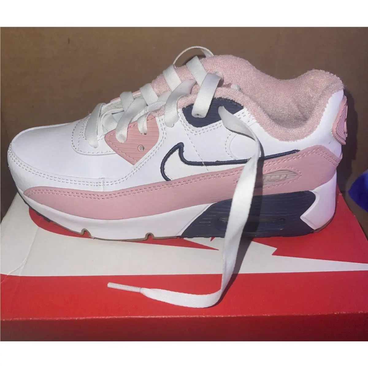 Nike shoes - Nike Air Max 90 SE - White / Pink Glaze Gum / Navy 4