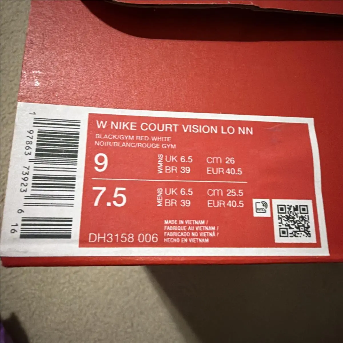 Nike shoes - Nike Court Vision Low - Court Vision Low - DH3158-006 - Black (UPC: 0197863739236) 7
