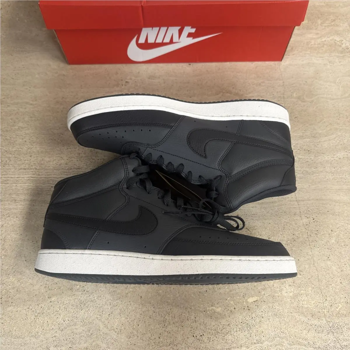 Nike shoes - Nike Court Vision Mid Next Nature Dark Smoke Grey Shoes Men`s - DN3577-005 - Gray, Manufacturer: Dark Smoke Grey/Black/Off Noir/Racer Blue (UPC: 197600815780) 0
