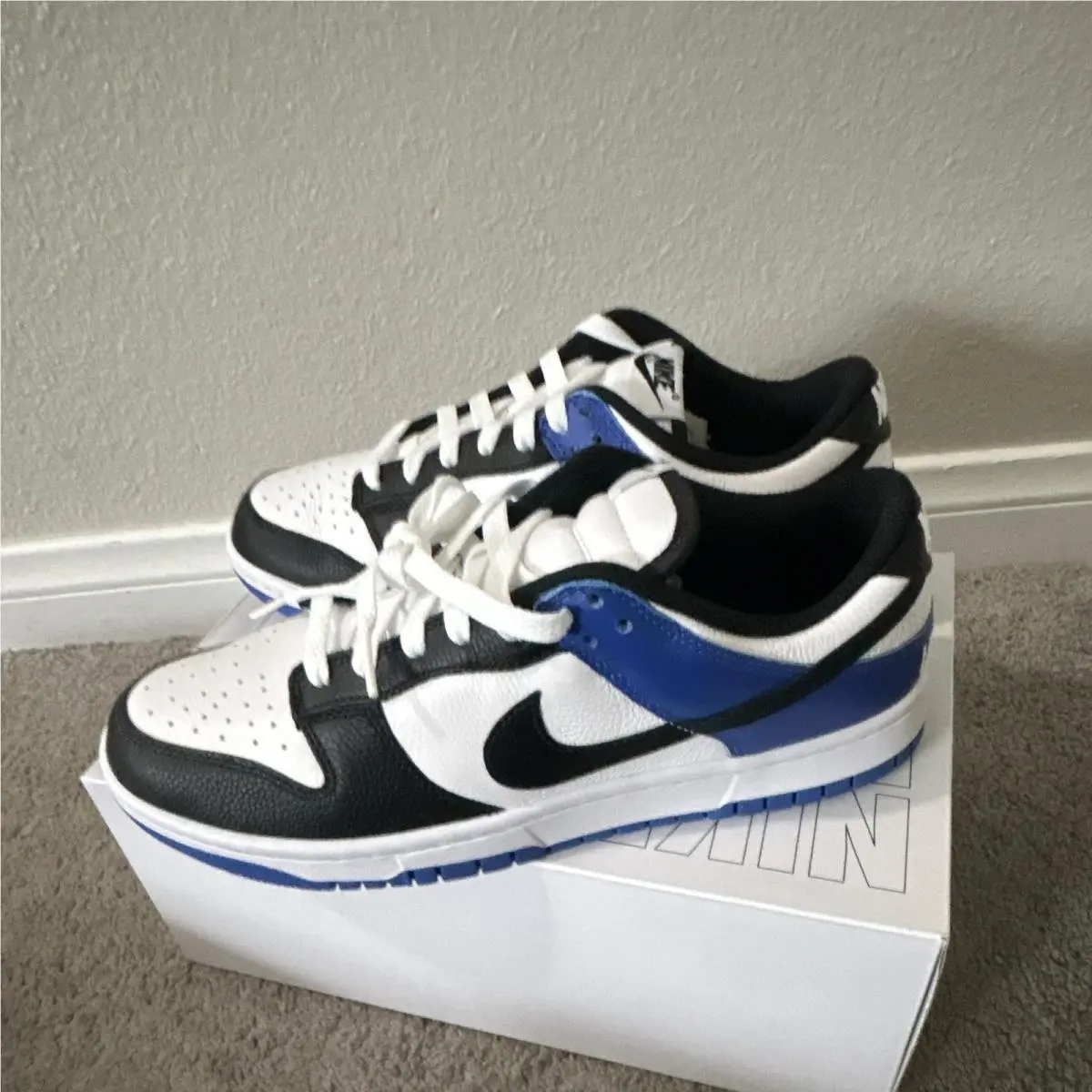 Nike shoes - Nike Dunk Low By You - White, Black, Blue 1