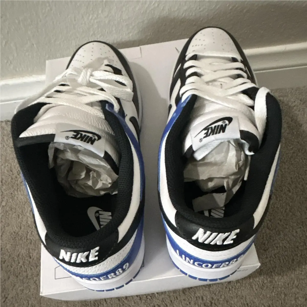 Nike shoes - Nike Dunk Low By You - White, Black, Blue 3