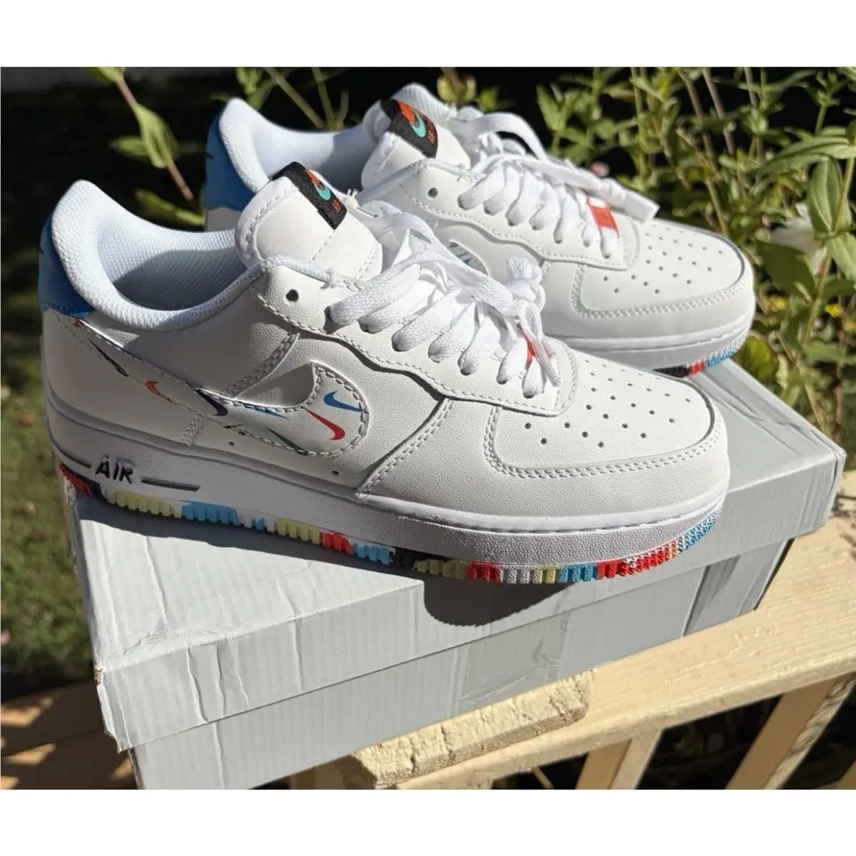 Nike Air Force 1 Low Multicolored Swoosh Women’s Sneakers Size 8.5