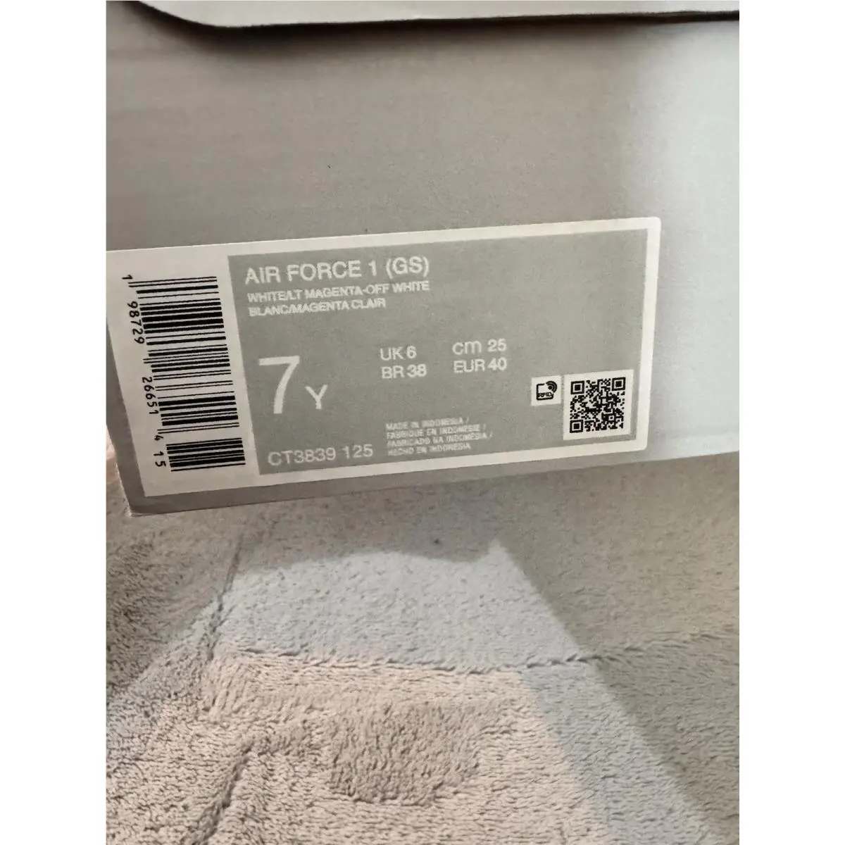 Nike shoes - Nike Air Force 1 (GS) - CT3839 125 - White, Magenta 2