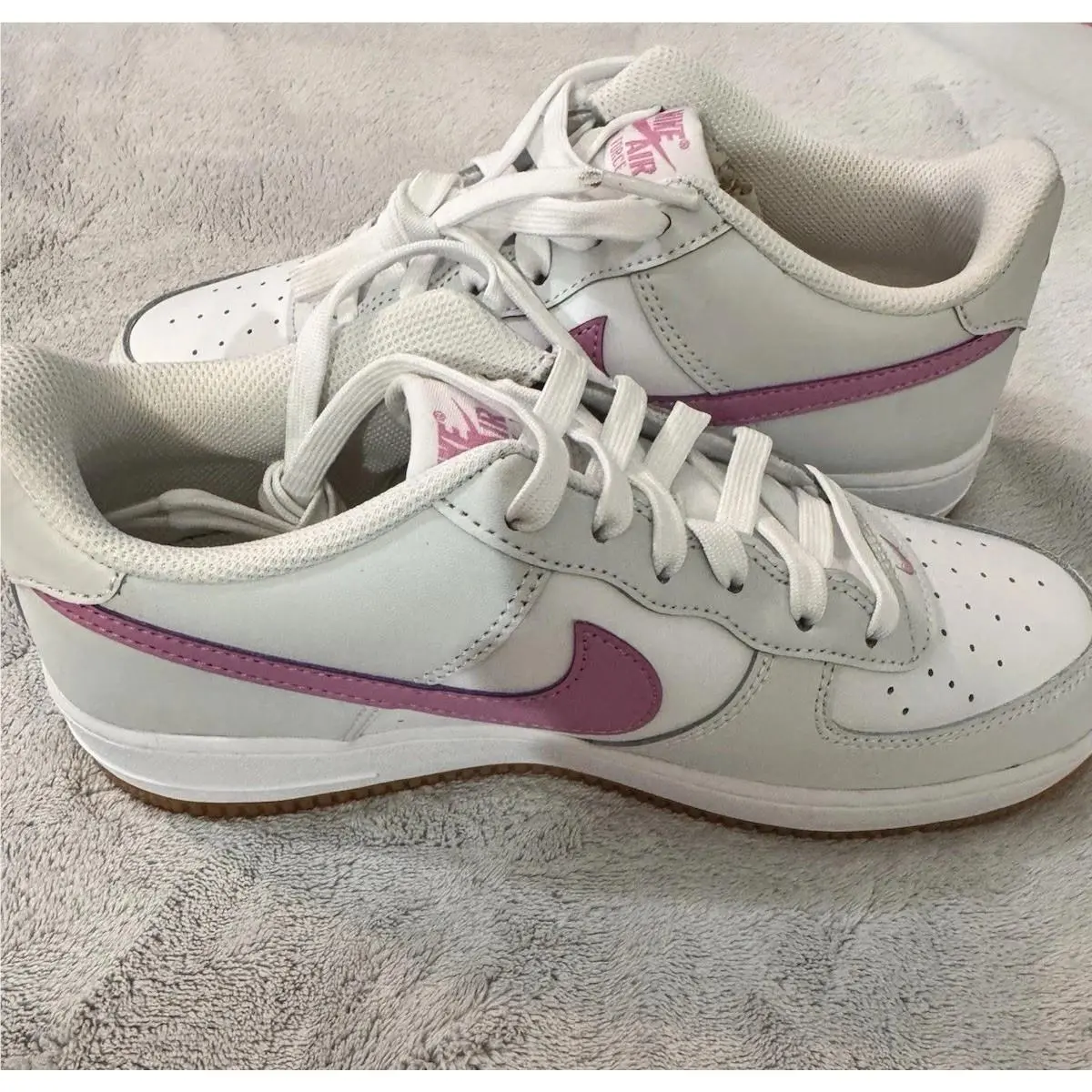 Nike Air Force 1 (gs) Air Force 1 GS Low Top White/magenta Leather Sneaker 7Y CT3839-125