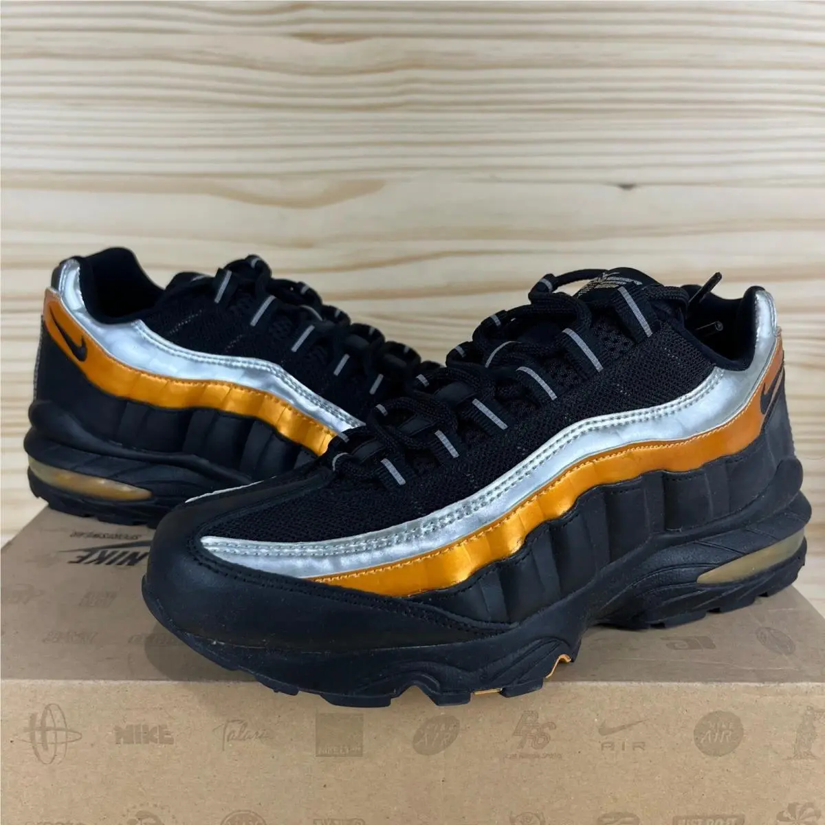 Nike shoes - Nike Air Max 95 Black Metallic Silver University Gold - Black 4