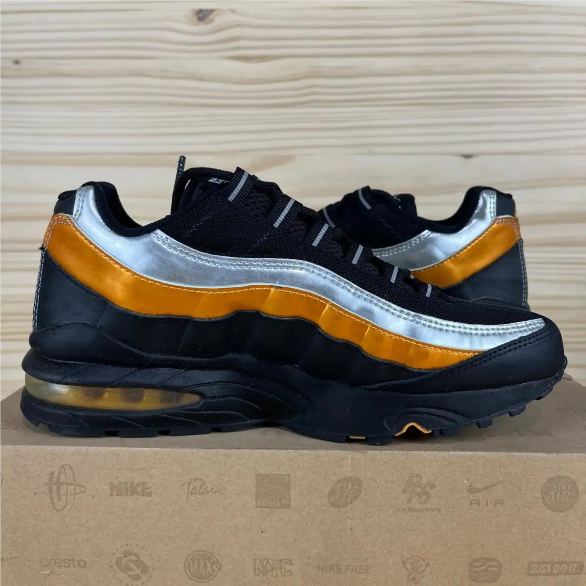 Nike shoes - Nike Air Max 95 Black Metallic Silver University Gold - Black 5