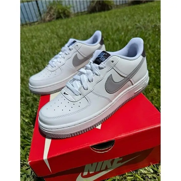 6.5Y 8 Women’s Nike Air Force One AF1 Low / White / Gray FV5948-112 AF1