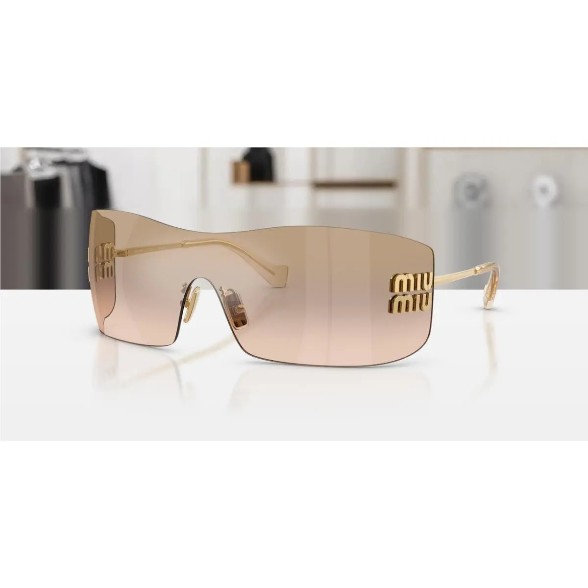 MU B53S 5AK20P Gold Light Brown Bronze Women`s 70 mm Sunglasses by Miu Miu