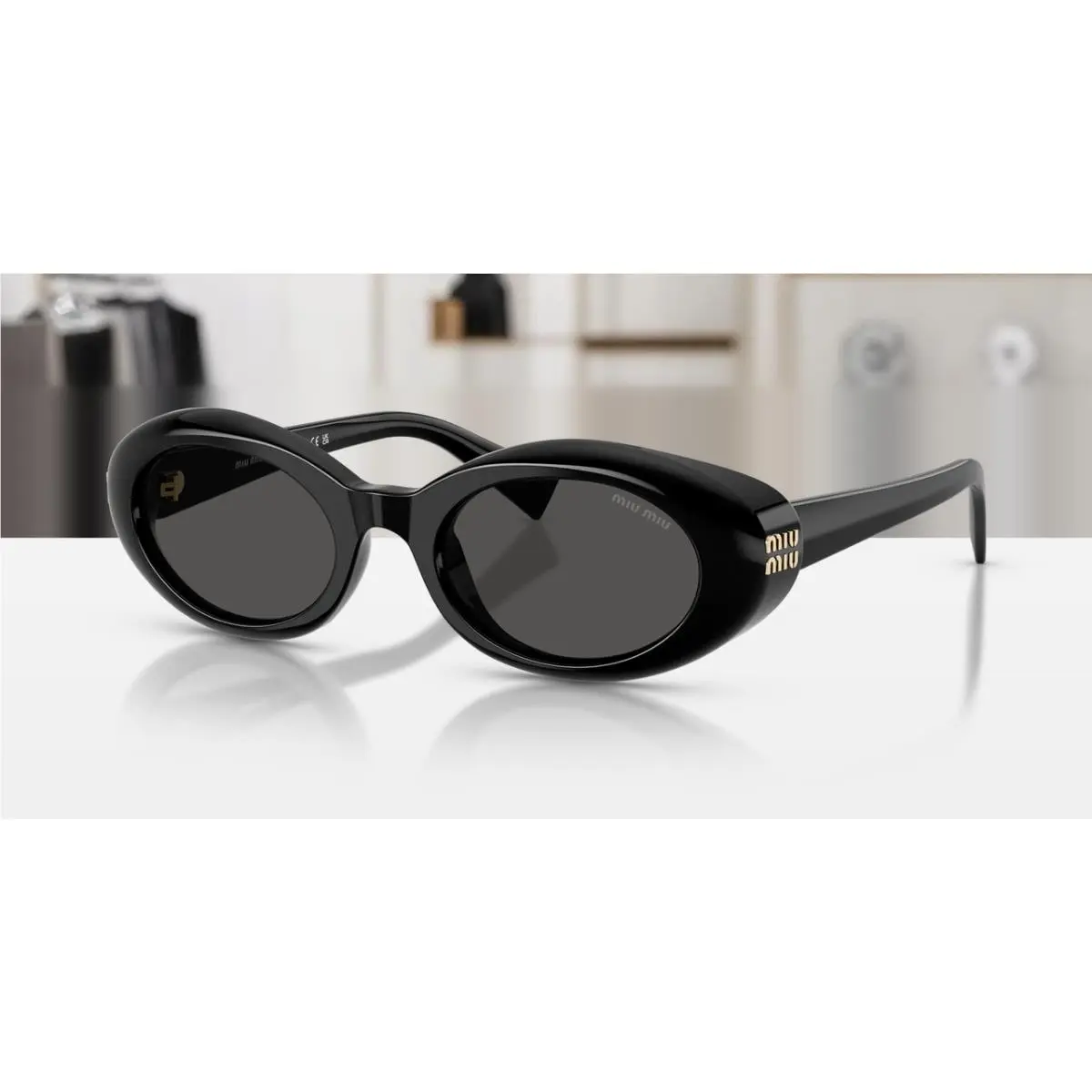 MU B09S 16K08Z Black Dark Grey Women`s 52 mm Sunglasses by Miu Miu