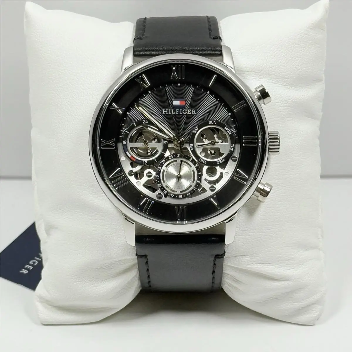 Legend 1710565 44mm Men’s Watch Black Dial Black Leather Band by Tommy Hilfiger