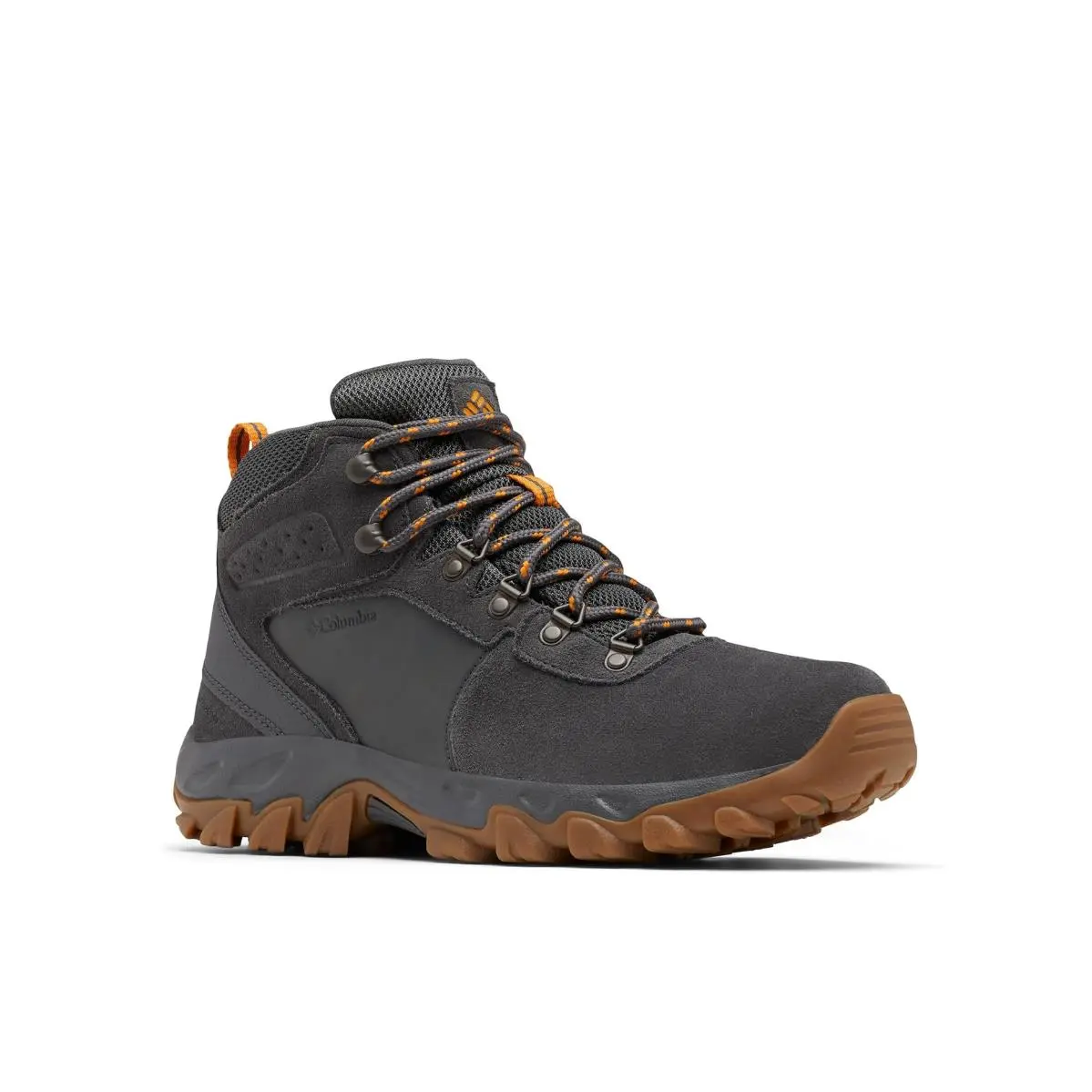 Men`s Hiking Columbia Newton Ridge Plus II Suede Waterproof - Dark Grey/Gold Amber