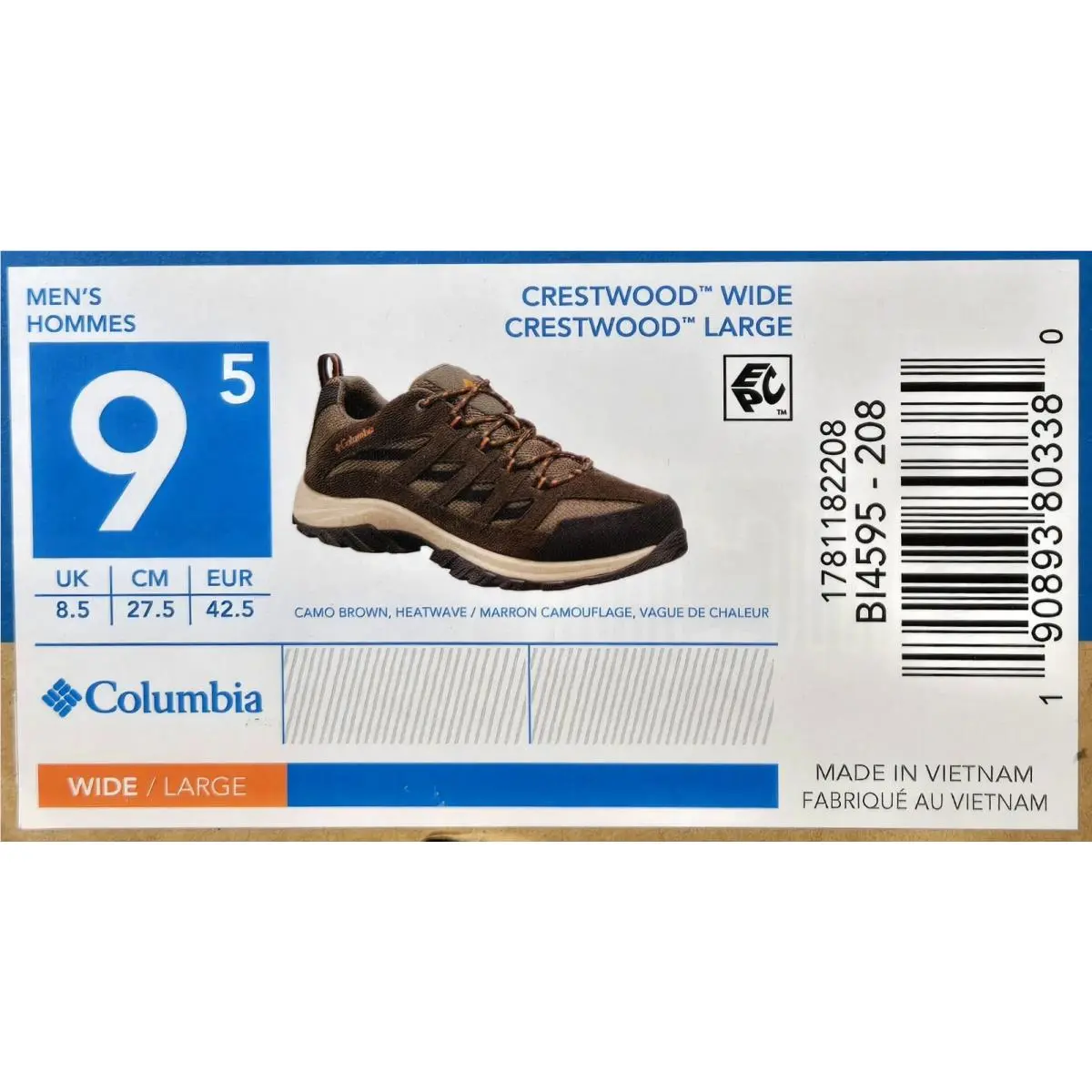 Columbia shoes - Columbia Wide Crestwood Waterproof - Wide Crestwood Waterproof - BI4595208 - Brown (UPC: 190893803380) 1