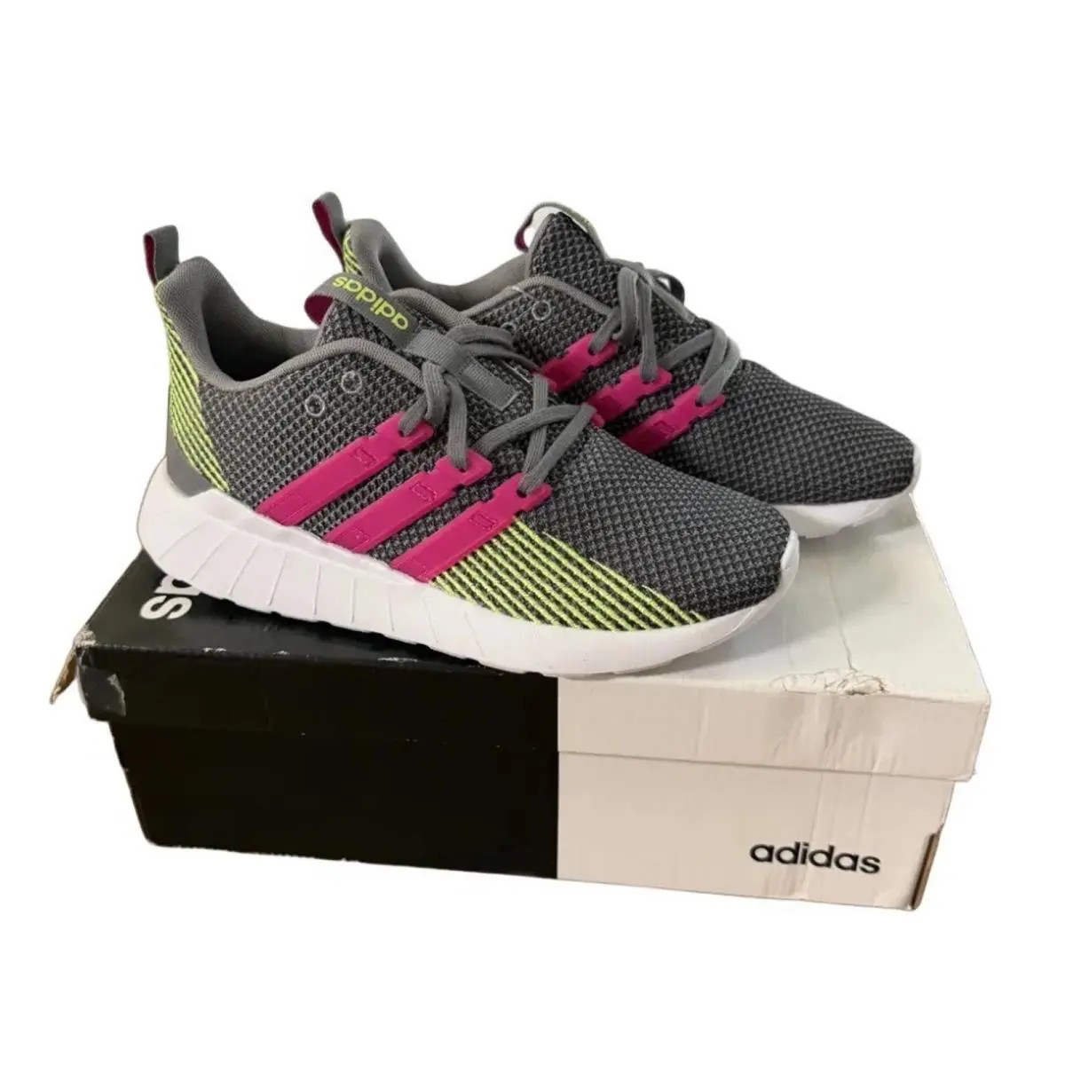 Adidas shoes - adidas Questar Flow - Questar Flow - EG1981 - Grey Metallic/Shock Pink/Hi-Res Yellow 12