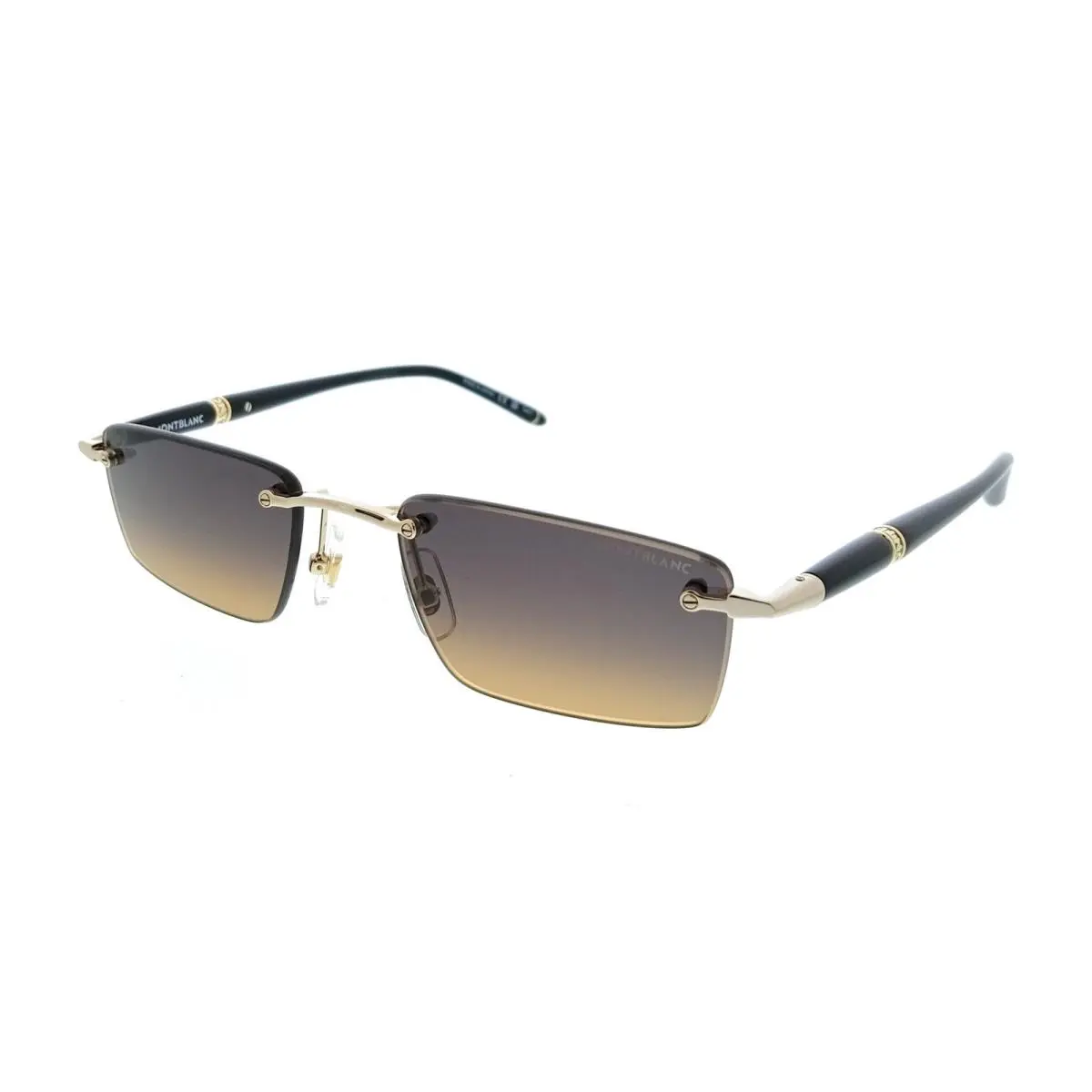 MB0484S-002 Gold Orange Rimless Mens Sunglasses by Montblanc