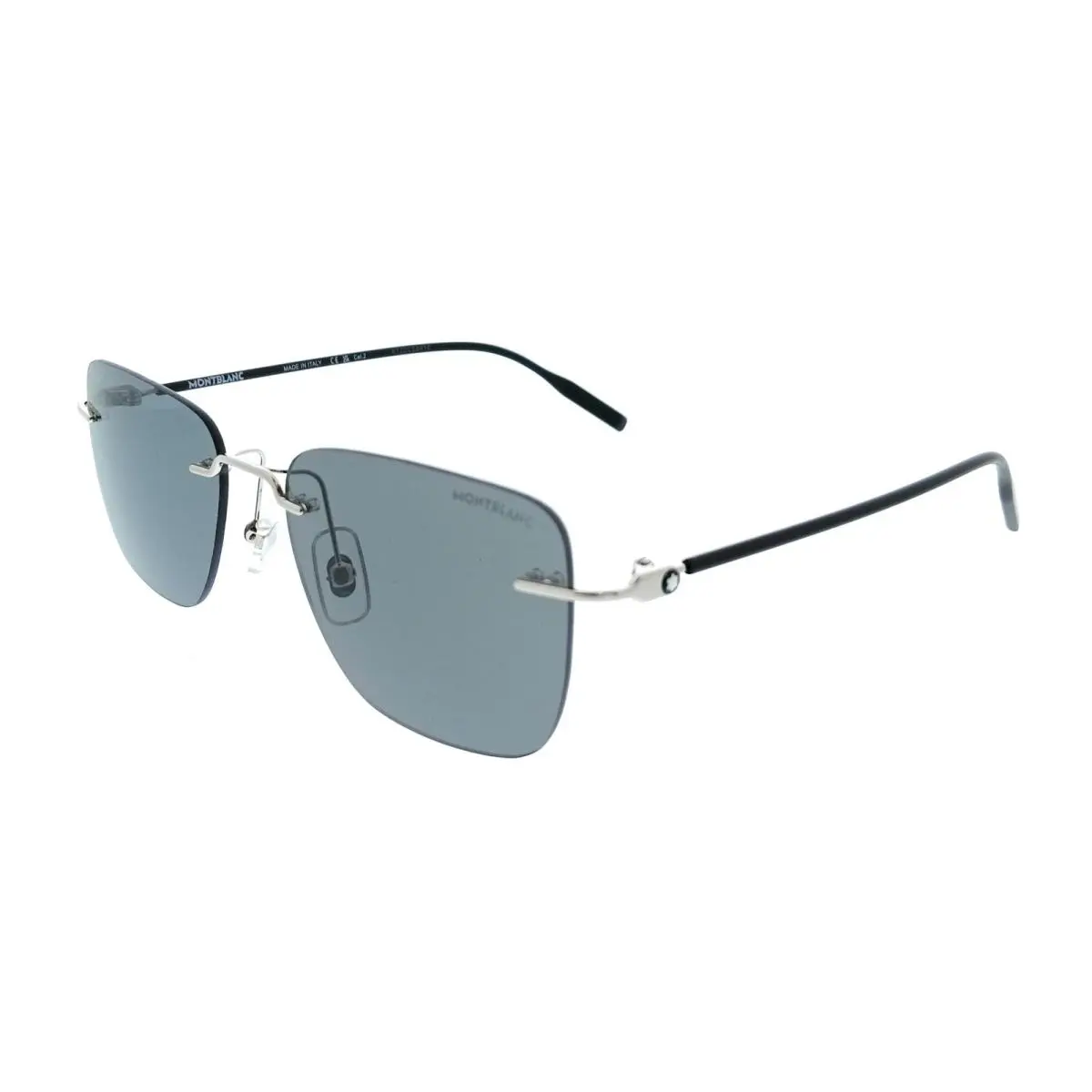 MB0470S-002 Silver Rimless Square Mens Sunglasses by Montblanc