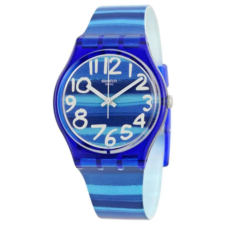 Swatch Linajola Blue Dial Blue Plastic Unisex Watch GN237