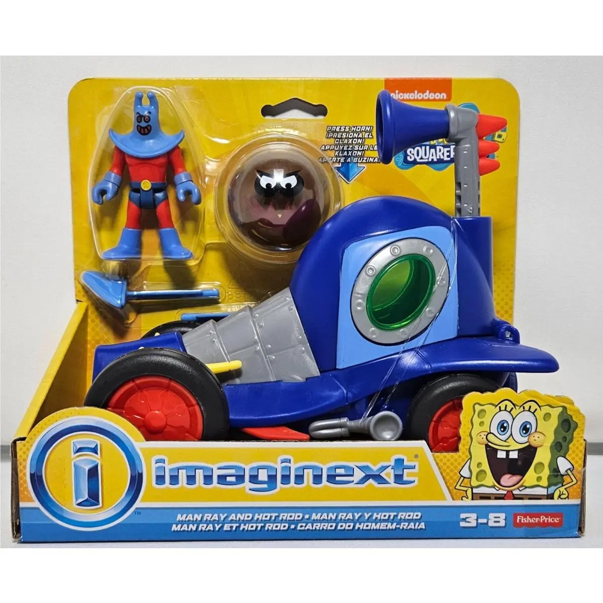 Imaginext Spongebob Squarepants Man Ray and Hot Rod w/ Dirty Bubble Very Rare