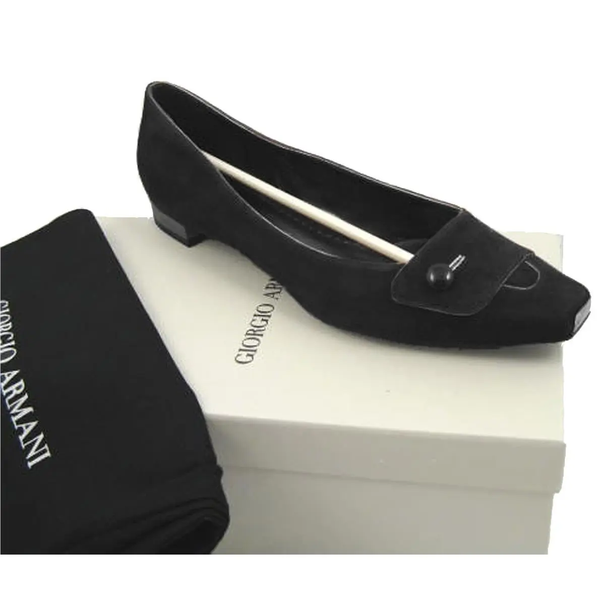 Classic Suede Shoes Flats US 6 Euro 36 Black by Giorgio Armani