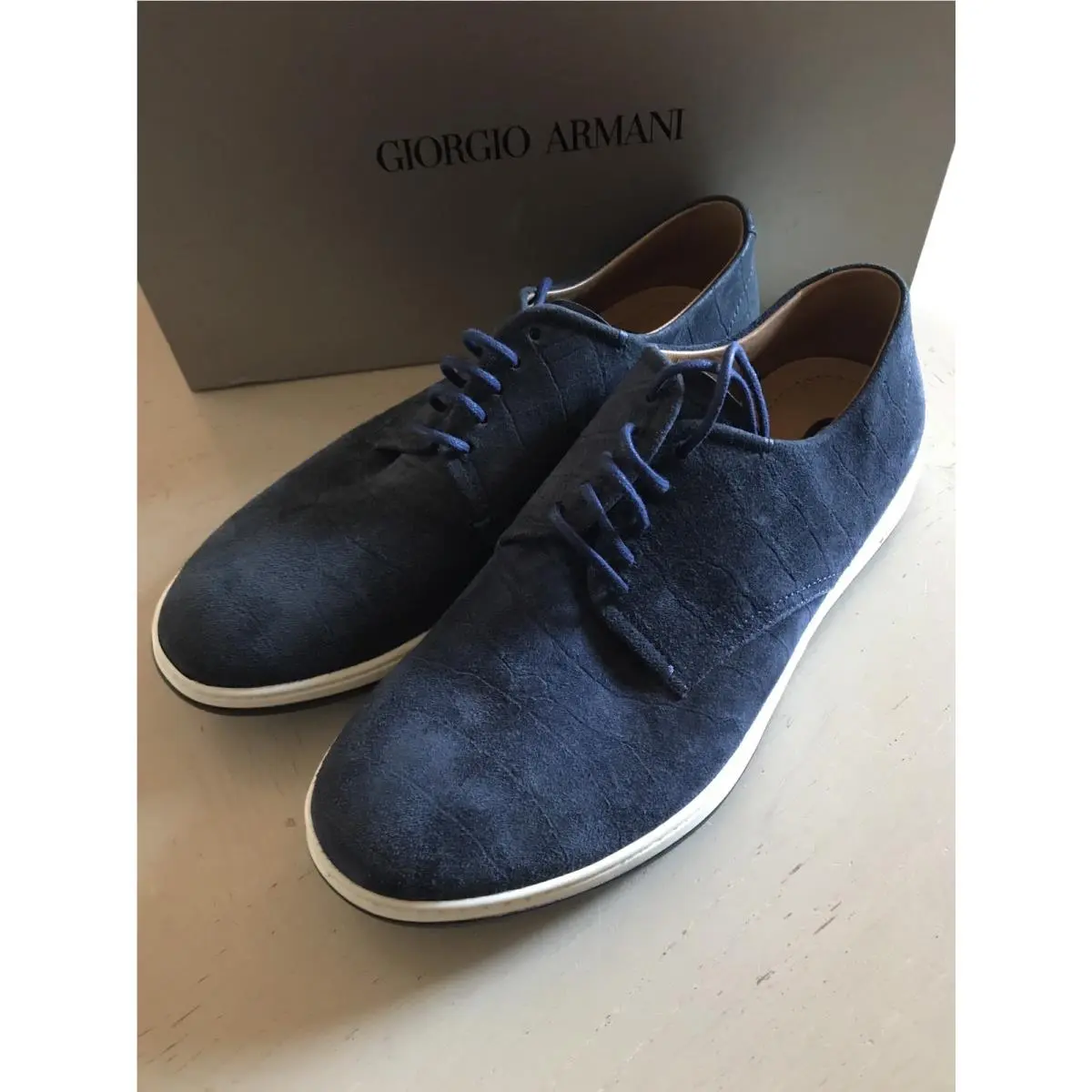 Suede Shoes Blue Size 6 39 Eu Italy by Giorgio Armani