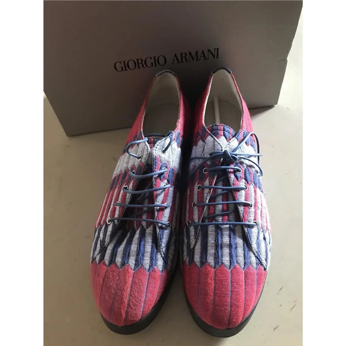 Women`s Flats Knight Shoes Sneakers Blue/red 7.5 US by Giorgio Armani