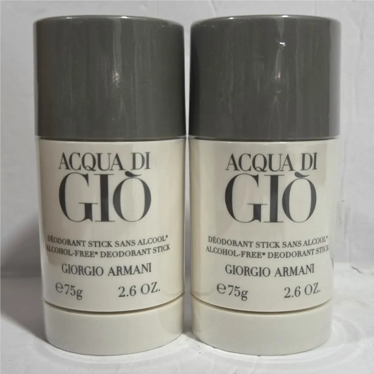 Lot of 2 Acqua Di Gio 2.6oz x2 Alcohol-free Deodorant Stick  by Giorgio Armani