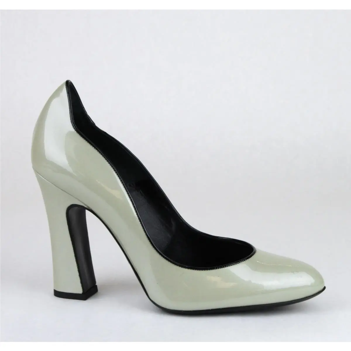 Patent Leather Pump 40.5/US 10.5 Greenish Silver XGDB62 by Giorgio Armani