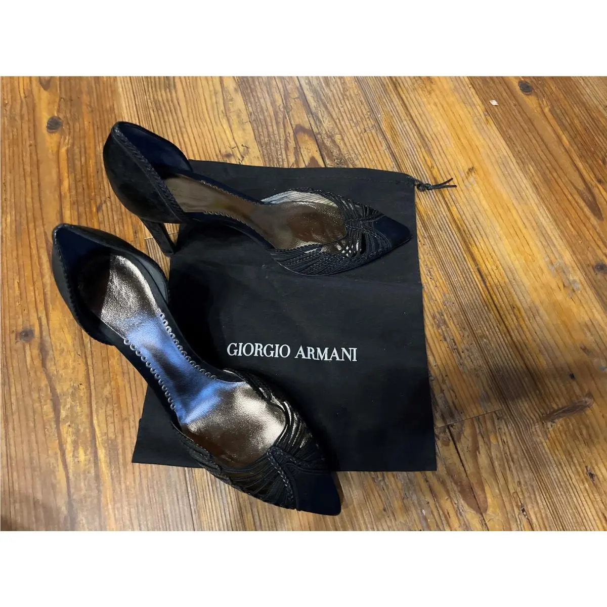 Black Leather Pump Shoes 36.5 by Giorgio Armani